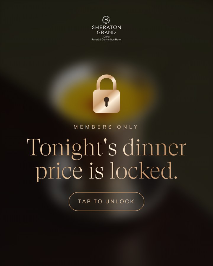 Locked: tonight's dinner price is locked