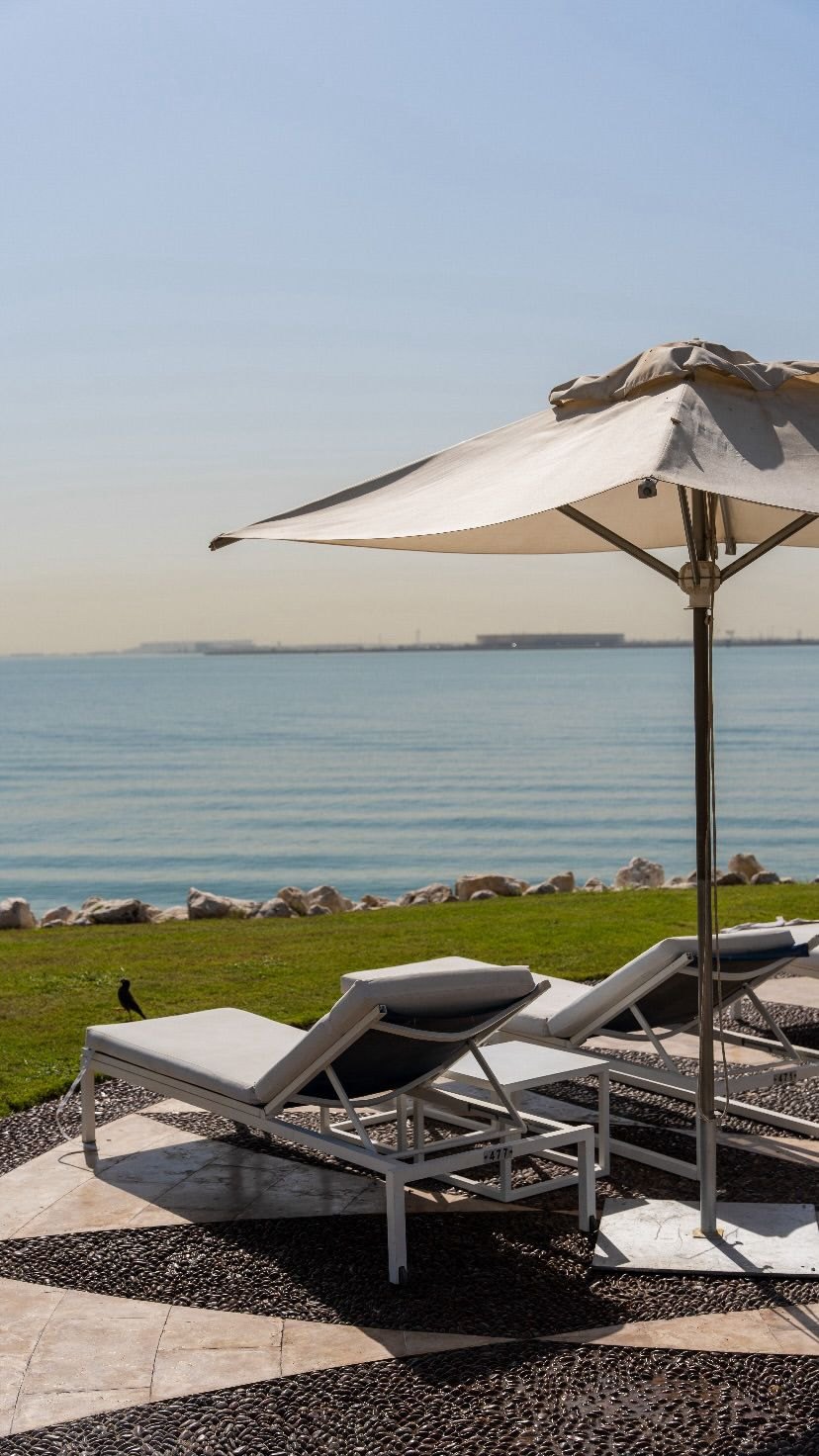 Loungers by the sea