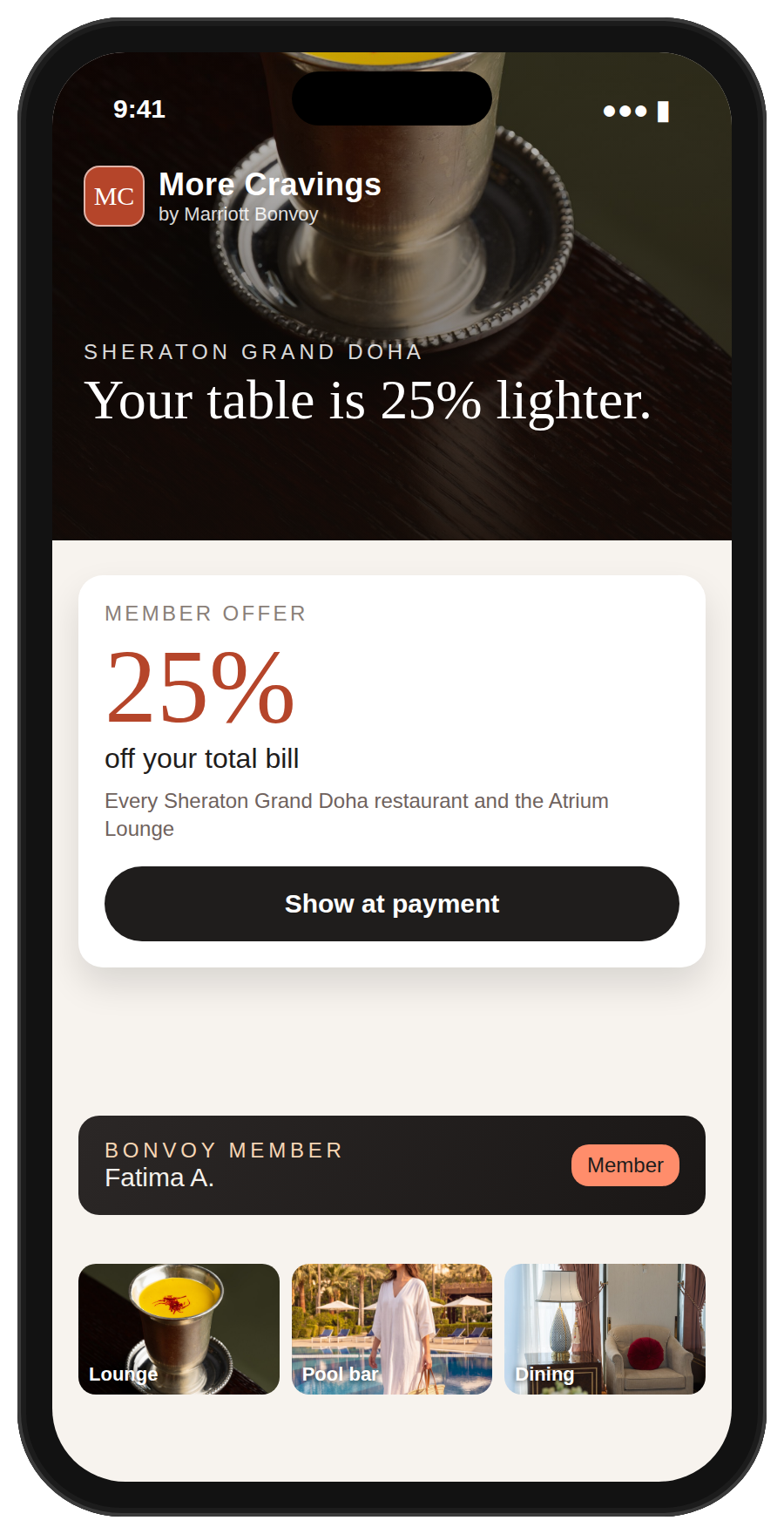 More Cravings app with the 25% member offer