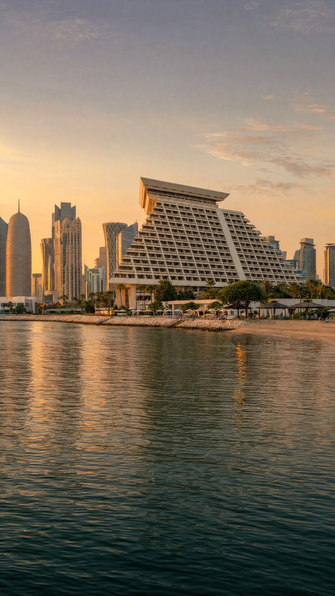 Sheraton Grand Doha at sunset